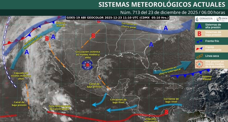 Mapa del estado del tiempo 23XII25