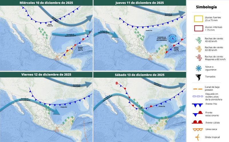 Mapa meteorológico 10XII25