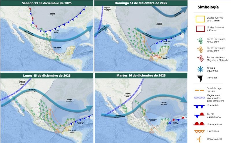 Mapa meteorológico 13XII25