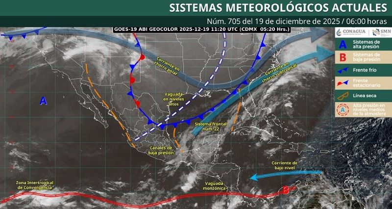 Mapa meteorológico 19XII25