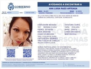 Ana Luisa Razo Arteaga, desaparecida en Cañada de Caraceho, Cortazar.