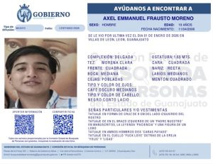 Axel Emmanuel Frausto Moreno, desaparecido en León