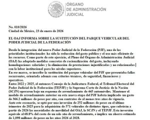 Comunicado compra vehículos SCJN