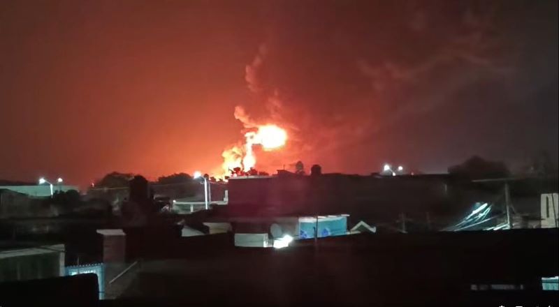 Explosión e incendio en Villagrán