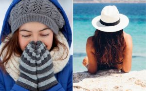 Tormenta invernal y calor