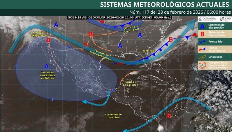 Mapa del estado del tiempo 28II26