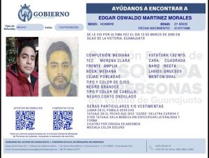 Edgar Oswaldo Martínez Morales desapareció en Silao.