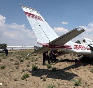 Avioneta desplomada en Huejotzingo, Puebla.