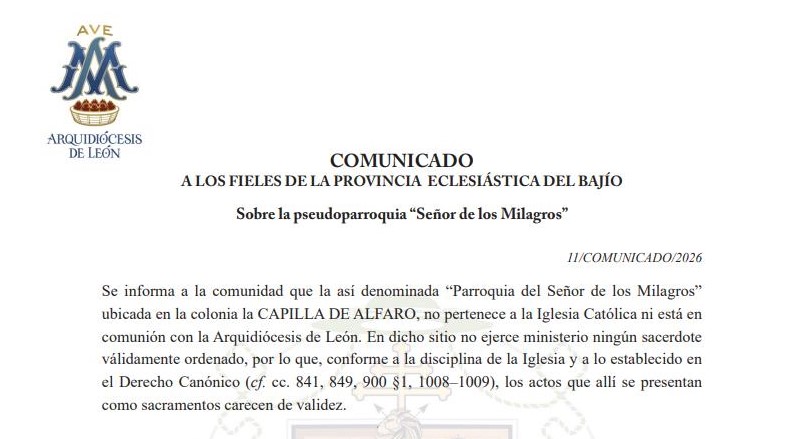 Comunicado Arquidiócesis de León