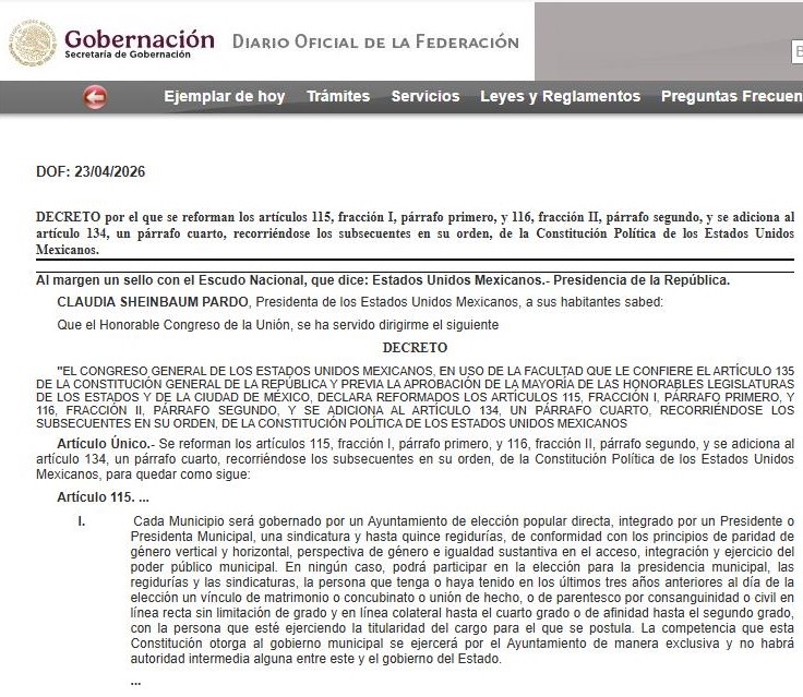 DOF reforma electoral