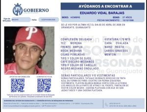 Eduardo Vidal Barajas, desaparecido en Uriangato.