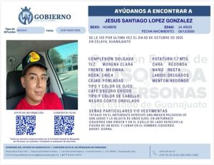 Jesús Santiago López González, desapareció en Celaya.