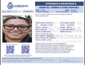 Noemí del Carmen Álvarez Martínez desapareció en León.