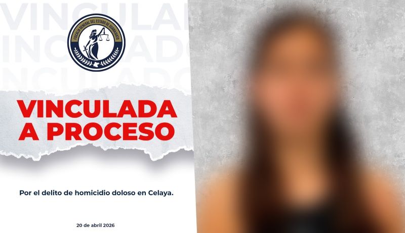 Paloma N fue vinculada a proceso penal por el delito de homicidio doloso en Celaya.