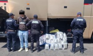 Pasajero con marihuana.