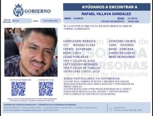 Rafael Villava González desapareció en Yuriria.