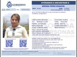 Brenda Pérez Esquivel, desapareció en Coroneo.