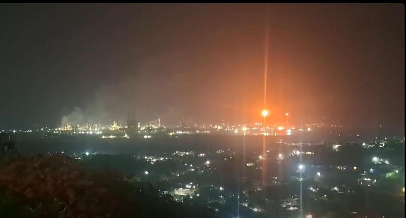 Incendio en refinería de Salina Cruz.