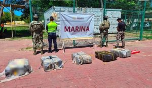 Cocaína asegurada en el puerto de Colima.