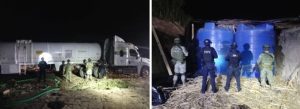 Huachicol asegurado en Abasolo.