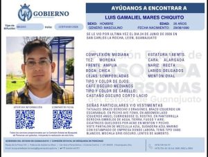 Luis Gamaliel Mares Chiquito, desaparecido en León.