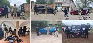 Vehículos asegurados a delincuentes en Uriangato.