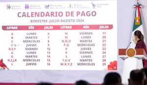 Calendario de pago del Programa Bienestar