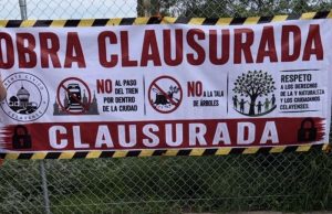 Clausura simbólica en obras para el paso del tren de pasajeros en Celaya.