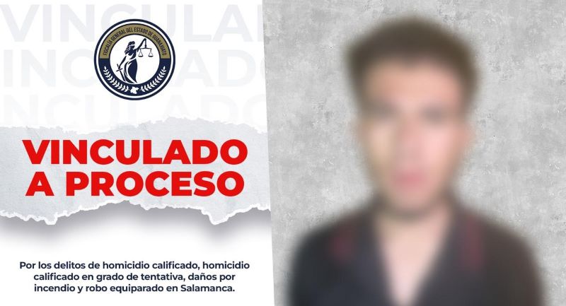 Isaac Antonio N fue vinculado a proceso por doble homicidio e incendio a un billar en Salamanca.