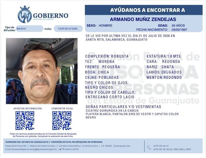 Armando Muñiz Zendehas, desapareció en Salamanca.