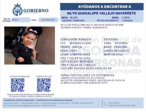 La niña Ailyn Guadalupe Vallejo desapareció en Yuriria