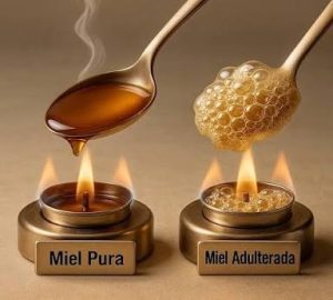 Miel de abeja pura y adulterada.
