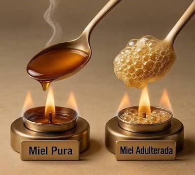 Miel de abeja pura y adulterada.