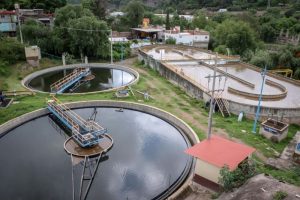 Planta tratadora de aguas residuales.