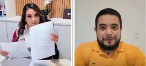 Alcaldesa Cinthia Teniente y ex tesorero Eduardo Alanis.