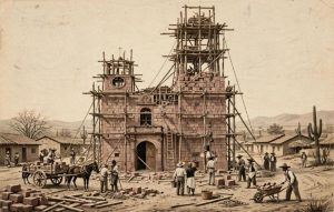 Construcción de lo que ahora es la Parroquia de Villagrán.