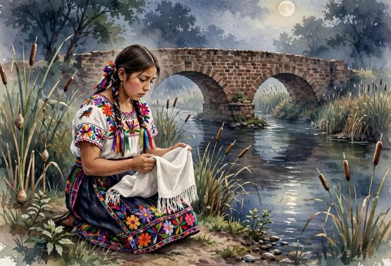 La llorona del río Izcuinapan en Suchitlán. Imagen ilustrativa creada con inteligencia artificial.