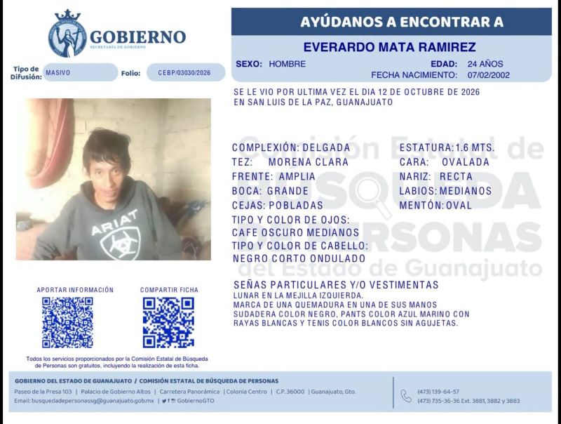 Everardo Mata Ramírez, desapareció en San Luis de la Paz