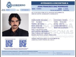 Joan Francisco Díaz Rodríguez, desapareció en Guanajuato capital