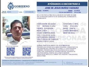 José de Jesús Muñoz Vázquez, desapareció La Sauceda, de Guanajuato capital.