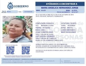 María Angélica Hernández Jorge, desapareció en El Pistache