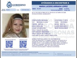 María Lucero Arriaga López, desapareció en Salvatierra.