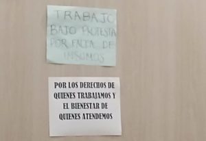 Protestas en los interiores de instalaciones del IMSS.